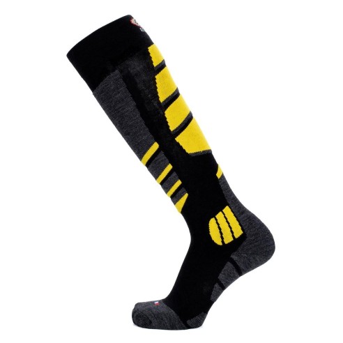 Nos chaussettes de ski coloris noir/jaune - Maison Broussaud