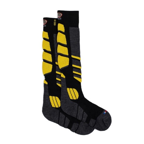 Nos chaussettes de ski coloris noir/jaune - Maison Broussaud
