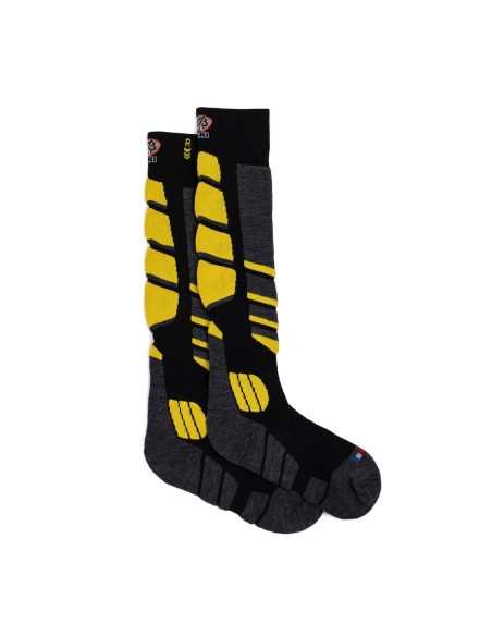 Nos chaussettes de ski coloris noir/jaune - Maison Broussaud