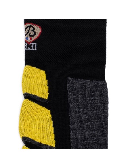 Nos chaussettes de ski coloris noir/jaune - Maison Broussaud