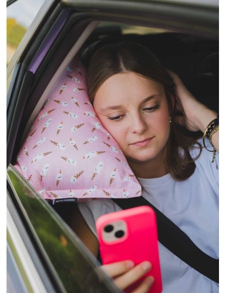 ISIDOR Naples | Oreiller de voiture rose ado, adulte | Petits Cadors
