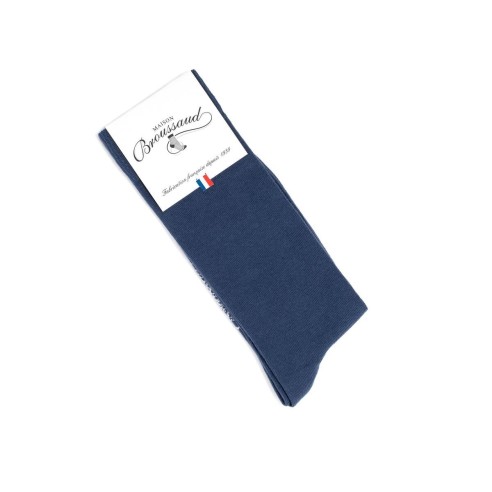 Chaussettes unies bleues - Maison Broussaud
