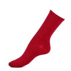 Les côtelées Armor-lux x Maison Broussaud - chaussettes femme - coton rouge