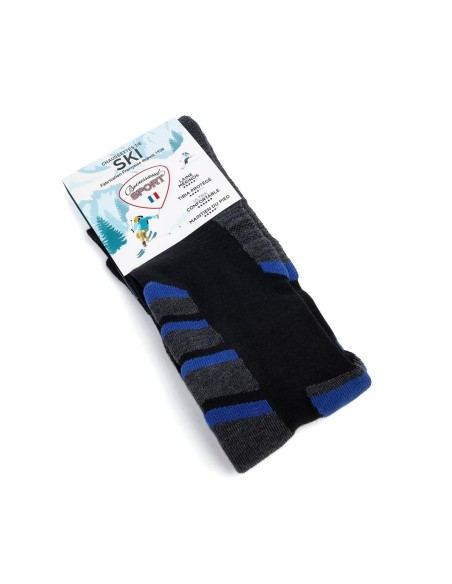 Nos chaussettes de ski coloris noir/gris/bleu - Maison Broussaud