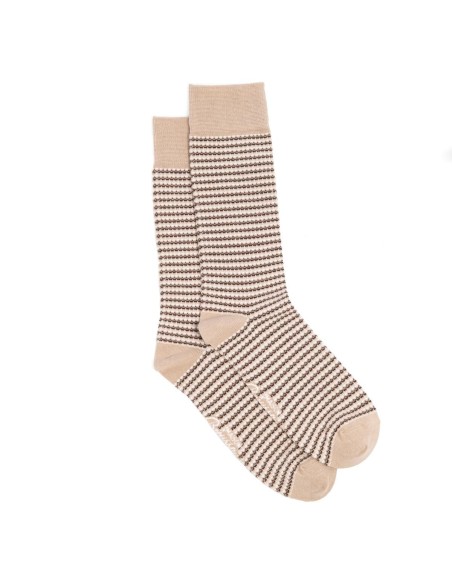Chaussettes "Les Mailles Fantaisies" couleur beige - Maison Broussaud