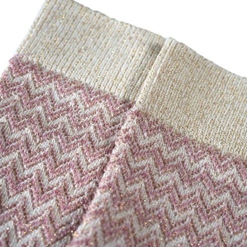 Nos chaussettes "Les Chevrons" en Rose - Maison Broussaud